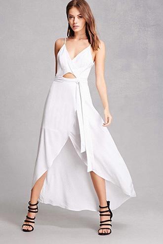 Forever21 Cutout Striped High-low Dress