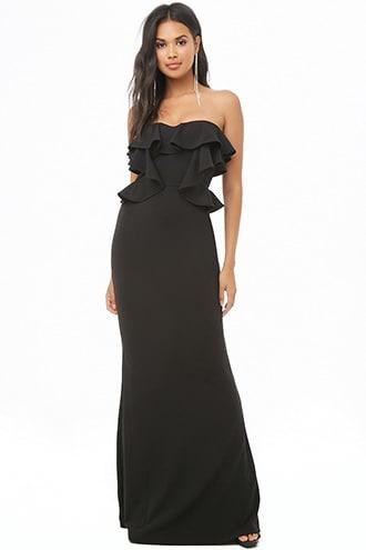 Forever21 Ruffled Maxi Tube Dress