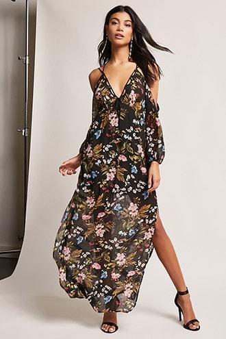 Forever21 Sheer Floral Maxi Dress