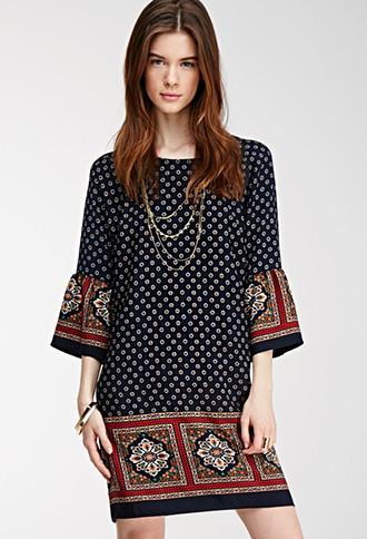 Love21 Abstract Medallion Shift Dress