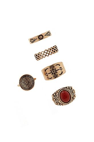 Forever21 Etched Ornate Ring Set
