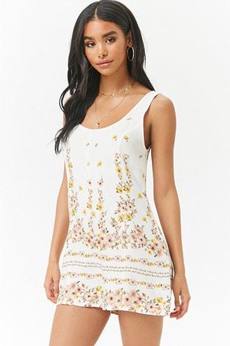 Forever21 Floral Scoop-neck Romper