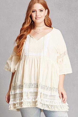 Forever21 Velzera Lace Trim Tunic