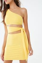 Forever21 Knotted Ribbed Cutout Mini Dress