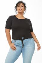Forever21 Plus Size Button-accent Ribbed Top