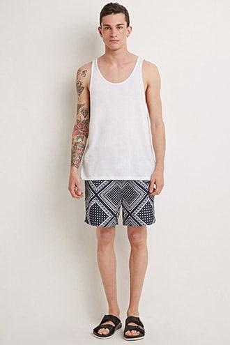 Forever21 Bandana Print Swim Trunks