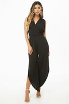 Forever21 Ribbed Surplice Slit-leg Jumpsuit