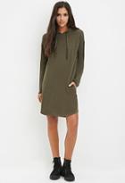 Forever21 Women's  Hooded Sweatshirt Dress (olive)