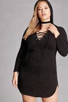 Forever21 Plus Size Hooded Lace-up Dress