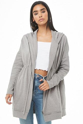 Forever21 Longline Zip-front Hoodie