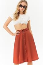 Forever21 Belted Button-front Skirt