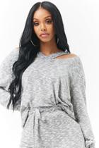 Forever21 Marled Sweater-knit V-cutout Top