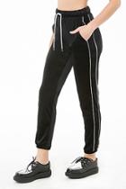 Forever21 Velvet Piped-trim Joggers