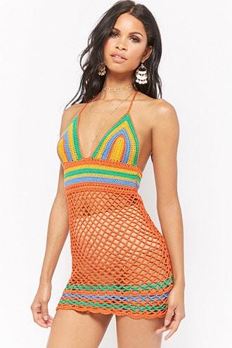 Forever21 Crochet Open-knit Halter Dress