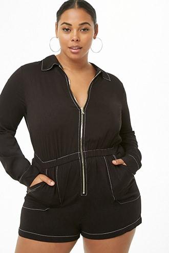 Forever21 Plus Size Zip-front Romper