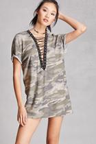 Forever21 Women's  Camo Plunging Strappy Top