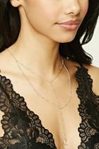 Forever21 Gold & Clear Layered Drop Chain Necklace