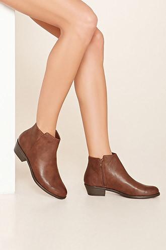 Forever21 Women's  Brown Faux Leather Chelsea Boots