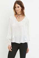 Love21 Women's  Contemporary Lace-paneled Blouse