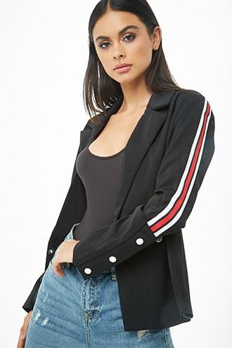Forever21 Striped-trim Blazer