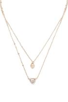 Forever21 Layered Heart Charm Necklace