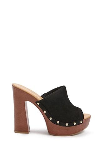 Forever21 Studded Faux Suede Clogs