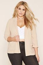 Forever21 Plus Women's  Taupe Plus Size Collared Blazer