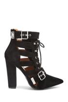 Forever21 Faux Suede Strappy Ankle Boots