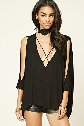 Forever21 Women's  Open-shoulder Batwing Top