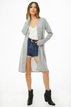 Forever21 Marled Open-front Longline Cardigan
