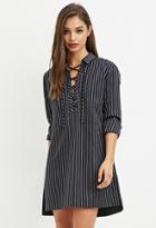 Forever21 Pinstriped Lace-up Dress