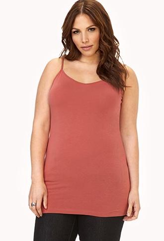 Forever21 Plus Women's  Rose Plus Size V-neck Tunic Cami