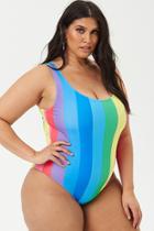 Forever21 Plus Size Multistriped One-piece Swimsuit