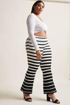 Forever21 Plus Size Ribbed Striped Flare Pants