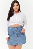 Forever21 Plus Size Button-front Denim Skirt