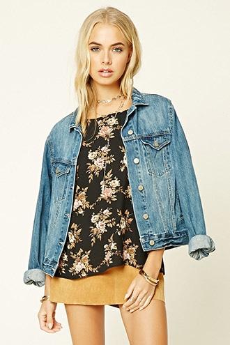 Forever21 Women's  Floral Chiffon Top