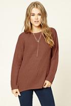 Forever21 Women's  Mauve Loose Knit Raglan Sweater