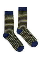 21 Men Colorblocked Stripe Socks (charcoal Heather)