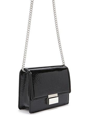 Forever21 Textured Faux Patent Leather Crossbody Bag