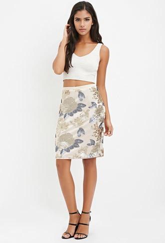 Forever21 Women's  Sequined Pencil Skirt
