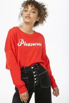 Forever21 Pleasures Graphic Raw-cut Top