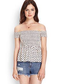 Forever21 Floral Off-the-shoulder Top