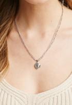 Forever21 Layered Heart Locket Necklace (antic Silver)