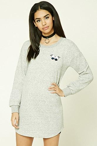 Forever21 Eyelash Patch Sweatshirt Dress