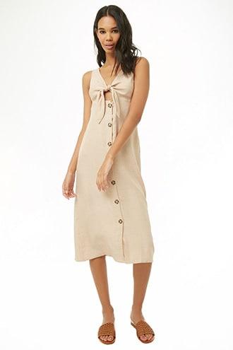 Forever21 Tie-front Button-down Dress