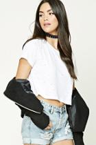Forever21 Distressed Holes Cropped Tee