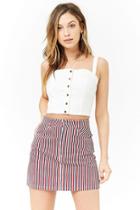 Forever21 Multi-striped Denim Skirt