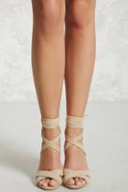 Forever21 Lace-up Lucite Chunky Heels