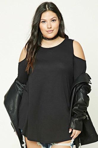 Forever21 Plus Size Open-shoulder Tunic
