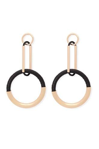 Forever21 Faux Leather-trim Geo Drop Earrings